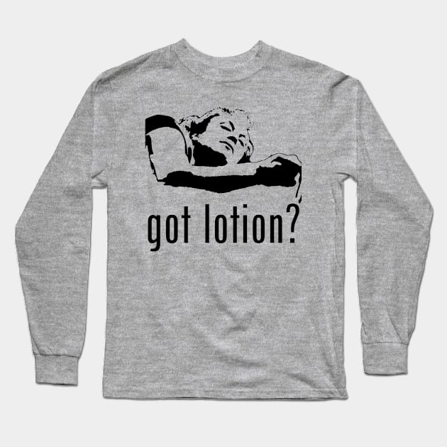 Got Lotion? Buffalo Bill (Black) Long Sleeve T-Shirt by Zombie Squad Clothing